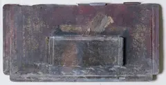 Yuri Kuper, Still Life V/Metal Box, acrylic, mixed media and collage on tin boxes