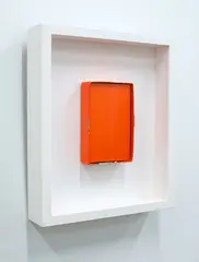 Shaun Waugh, Photo box-lid, Agfa 3 ½ x 5 ½, Agfa photographic paper box-lid with mounted solid colour inkjet photograph