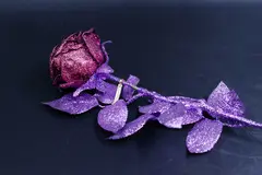 Reuben Paterson, Rude (2021), glitter on found plastic rose