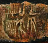 Melvin Day, Evolution, oil and plaster impasto on canvas