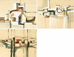 Natalie Findlay, Set of 3 Untitled works, watercolour and gouache on paper