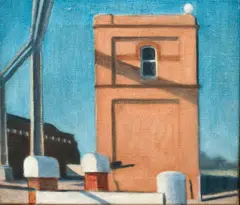 Security Gate by Richard McWhannell, oil on hessian, sold Oct 2023