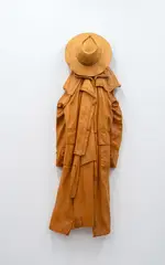 Kevin McCardell, Drizabone Coat and Hat, swamp kauri sculpture