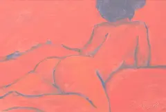 Philip Beadle, Red Nude, oil on board