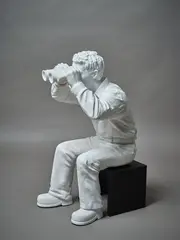 Ottmar Hörl, Sitting Worldview, moulded plastic, MDF, white