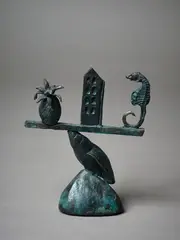 Dibble Studios, Still Life with Nautilus Shell, cast and patinated bronze