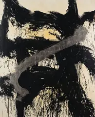 Max Gimblett, Distance Looks Our Way, gesso, acrylic and vinyl polymer, epoxy and gold leaf on canvas