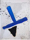 Julian Schnabel, Mys Sosunova to Mys Peschanyy, acrylic on found map, 8/10