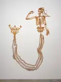 Sandrine Pelletier, Untitled (skeleton), latex dipped crochet