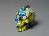 Damien Hirst, The Hours Spin Skull - See the Light, gloss acrylic on resin with compact disc ‘See the Light’, 53/210