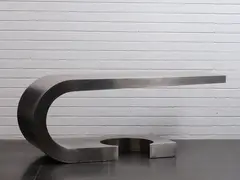 Marzio Cecchi, Diapason Desk for Studio Most, stainless steel cantilever desk, limited edition, 1968