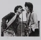 Bruce Jarvis, Mick Jagger and Keith Richards, black and white photo, 1/40
