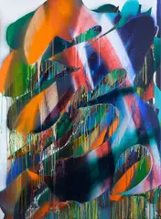 Katharina Grosse, Untitled No. 1026, acrylic and metallic pigment on canvas