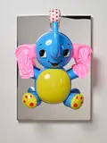 Jeff Koons, Untitled (Elephant), inflatable plastic elephant, mirror polished stainless steel box, 27/50