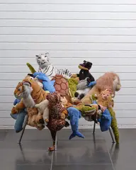 Fernando Campana and Humberto Campana, Multi Chair from the Banquette Series, stuffed animals, stainless steel, from a limited edition of 150