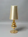 Josephine Gold Lamp by Jaime Hayon for Metalarte, gold porcelain lamp base with conical shade, sold Sep 2023