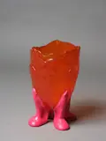 Gaetano Pesce for Fish Design, Vase, moulded rubber in pink and orange