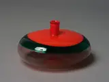 Vistosi Murano, Italian hand blown art glass vase, red and green