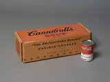 Enrique Chagoya, Cannibull’s Soup, set of 10 screenprints in colour on wove paper, adhered to aluminium soup cans in original cardboard box, 30/40