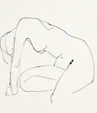 Ralph Hotere, Nude (Cilla McQueen), ink on paper