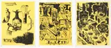 Bill Hammond, Drinking, Eating, Smoking, lithographs, triptych 23/25; 18/25; 23/24