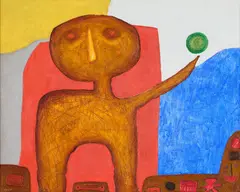 Michael Illingworth, A New Lord Demanding Much Attention, oil, enamel and impasto with blower’s sand and sgraffito on canvas