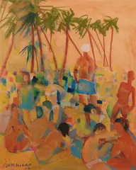Jan Nigro, On the Beach, pastel and watercolour on paper