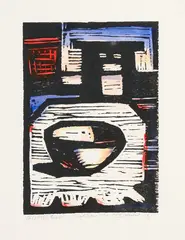 Nigel Brown, Japanese Bowl, hand-coloured woodblock on paper, 6/15