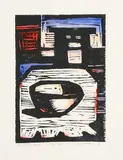 Nigel Brown, Japanese Bowl, hand-coloured woodblock on paper, 6/15