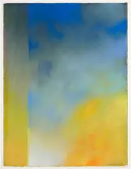 John Drawbridge, Yellow Flowers, watercolour and pastel on paper