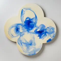 Clamdiggers by Max Gimblett, gesso, pigment and epoxy on wood panel, sold Aug 2023