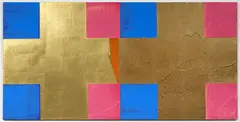 Stephen Bambury, Siena (XXXIX), 23K gold, schlagmetal and acrylic on two panels
