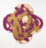 Max Gimblett, The Golden Trail, libragloss ink and UV gloss on aluminium