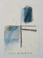 Black Window by Ralph Hotere, oil pastel on paper, offered Aug 2023