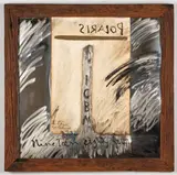 Ralph Hotere, Polaris, acrylic, burnished steel and paper in artist’s original frame