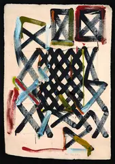 Untitled by Allen Maddox, oil on unstretched canvas, sold Aug 2023