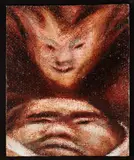Tony Fomison, Life and Death, oil on jute laid onto board