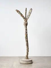 Pebble Tree by Barry Lett, found pebbles on steel frame, sold May 2023