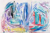 Gretchen Albrecht, Whirlpool 2, acrylic, pastel and collage on paper