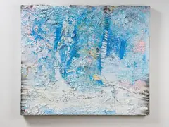 I Dreamt I was the Pacific Basin (Skin, Rocks and Water) by James Robinson, mixed media on canvas, sold May 2023