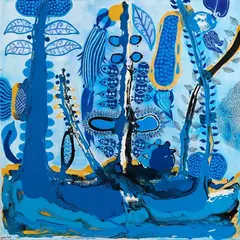 John Pule, Forever and Ever, oil, enamels, oilstick, ink and varnish on canvas