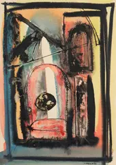 Milan Mrkusich, No. I ‘54, ink and watercolour on paper