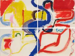 Julian Dashper, Cass, oil and pastel on paper, four parts