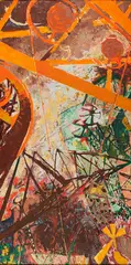 Philip Trusttum, Heavy Crane over Christchurch (N57), oil on board