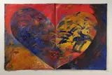 Philipa Blair, French Heart Book, acrylic on unstretched canvas
