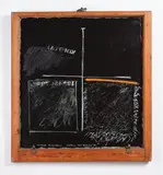 Ralph Hotere, Towards Aramoana, acrylic on board in Colonial sash window frame