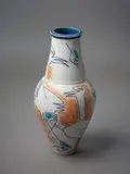 John Crawford, Lathe turned vase, with applied pigment