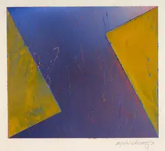 Mervyn Williams, Sliding Triangles from the Pyramid series, oil on paper