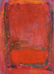Anne Saunders, Red Haze, acrylic and oil on Belgian linen