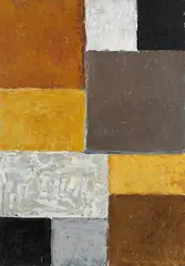 Autumn Patchwork by John Shotton (J. S) Parker, oil on card laid onto board, sold May 2023